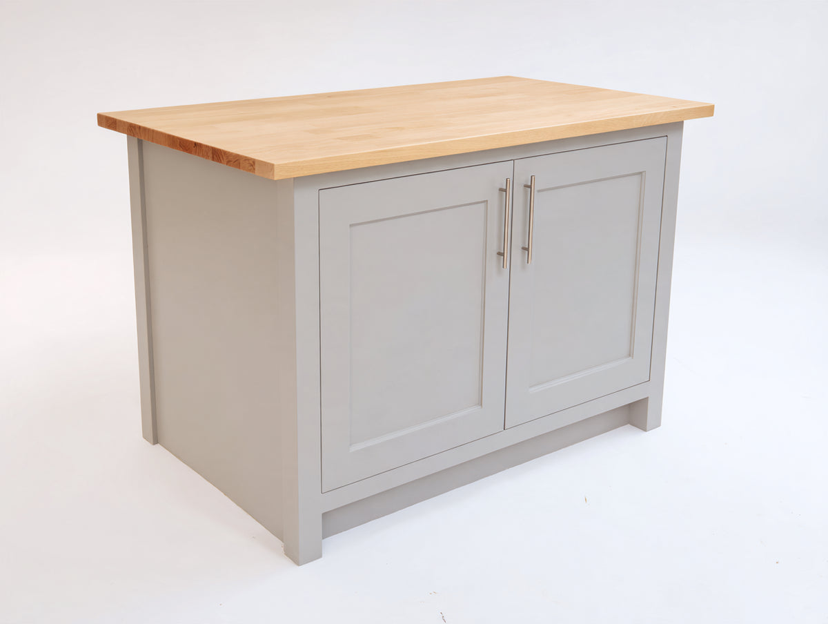 Aparador 120 x 45 x 90 cm - gris claro y madera - 2 puertas con tiradores metálicos - diseño moderno para salón y comedor