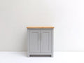 Aparador de madera de ingeniería 80 x 40 x 90 cm - gris y madera natural - 2 puertas diseño moderno