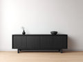 Mueble recibidor de 4 puertas de madera de ingeniería 180x40x80 cm - Negro - Diseño moderno minimalista