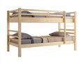 Litera de madera 205 x 100 x 170 cm - madera natural - 2 niveles con escalera integrada y barandillas de seguridad