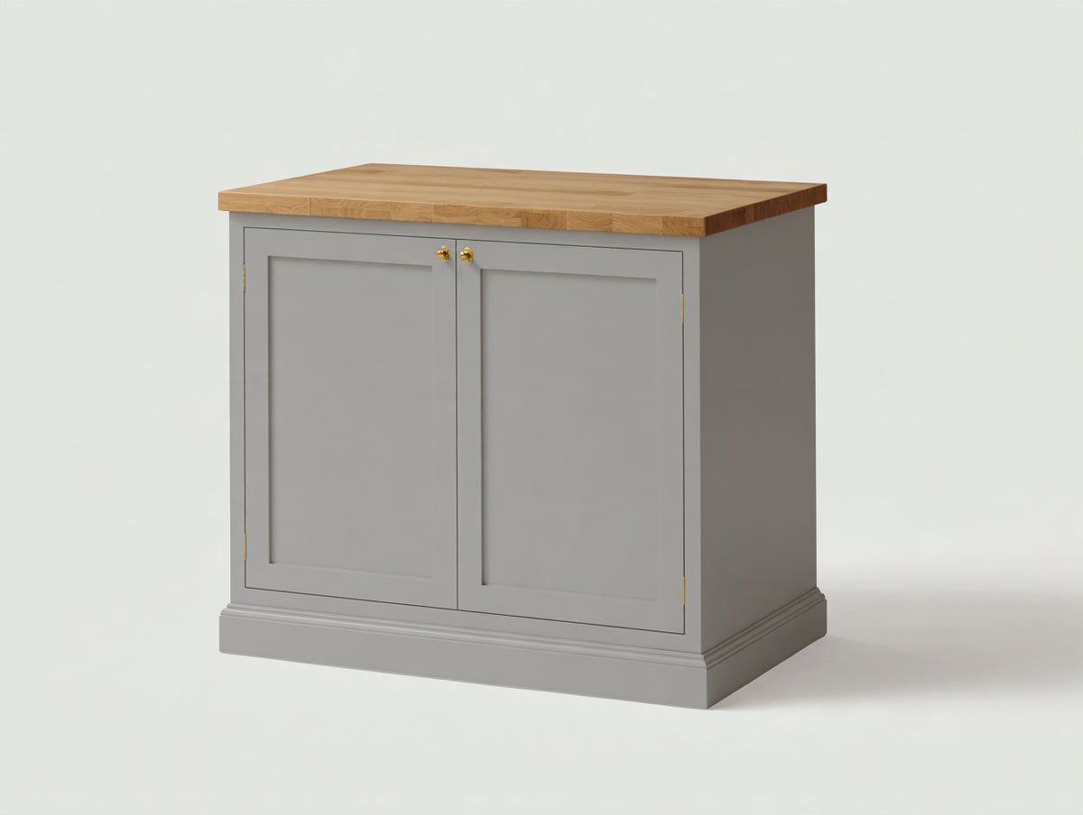 Aparador de 2 puertas de madera de ingeniería 100x45x85 cm - Gris madera natural y dorado - Diseño clásico moderno