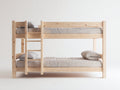 Litera de madera 210 x 100 x 180 cm - madera natural - dormitorio - diseño funcional con escalera integrada
